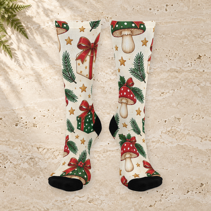 Wrapped with Wonder Christmas Mushroom Cushioned Crew Socks