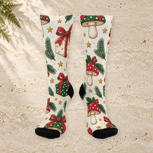 Wrapped with Wonder Christmas Mushroom Cushioned Crew Socks