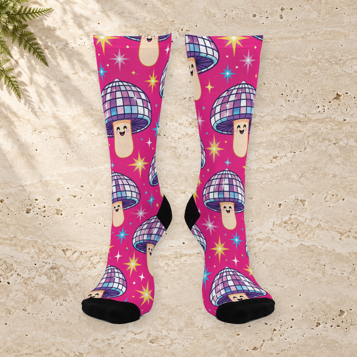 Mirrorball Mushrooms Christmas Mushroom Cushioned Crew Socks
