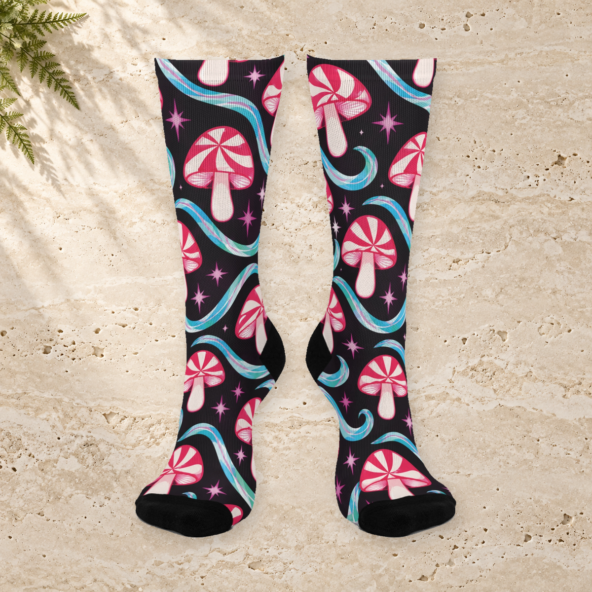 Candy Rave Christmas Mushroom Cushioned Crew Socks