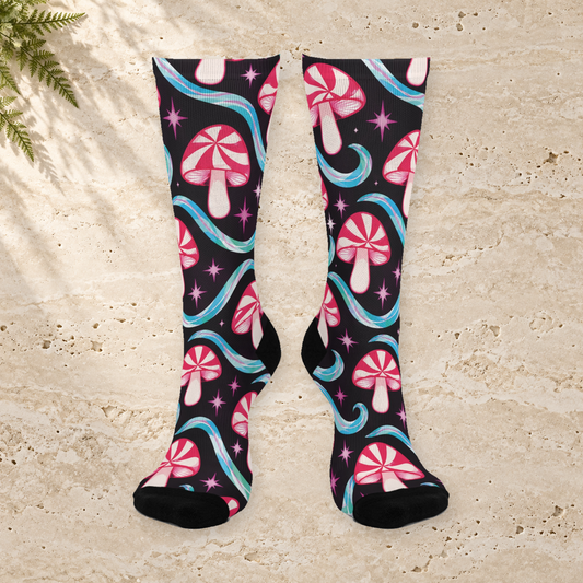 Candy Rave Christmas Mushroom Cushioned Crew Socks