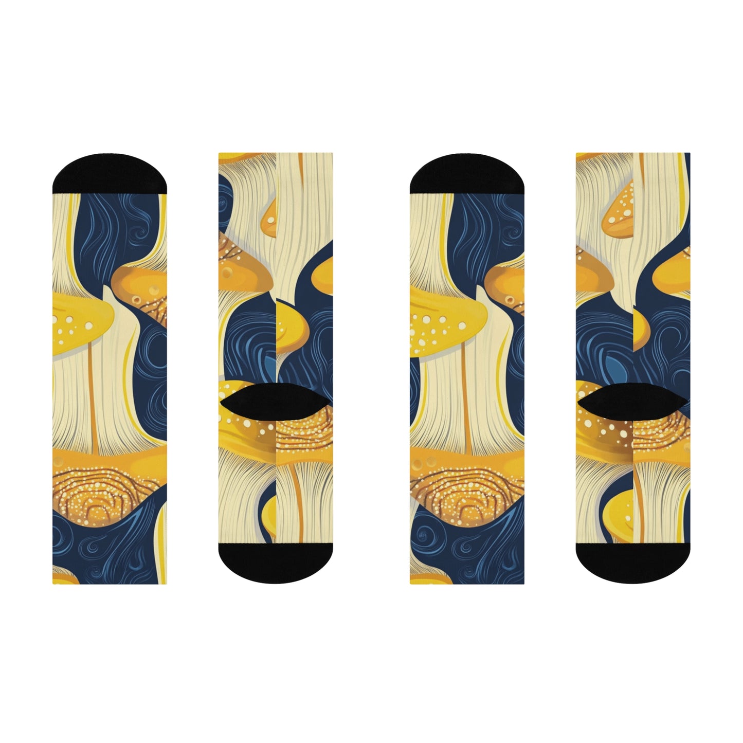Mushroom Cushioned Crew Socks | Blue 009