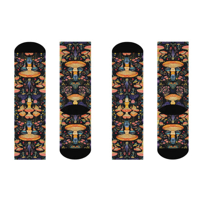 Ornate Forest Mushroom Crew Socks