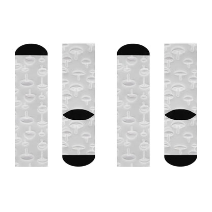 Pearl Mushroom Outline Crew Socks