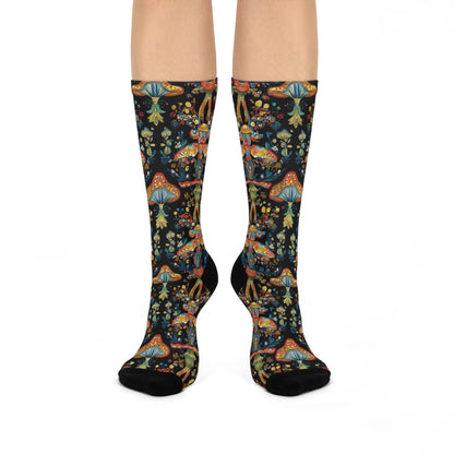 Mushroom Tapestry Crew Socks