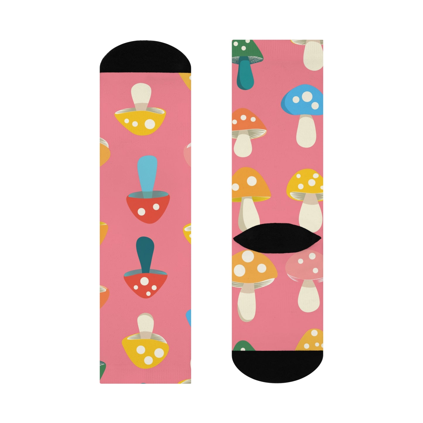 Mushroom Cushioned Crew Socks | Pink 005