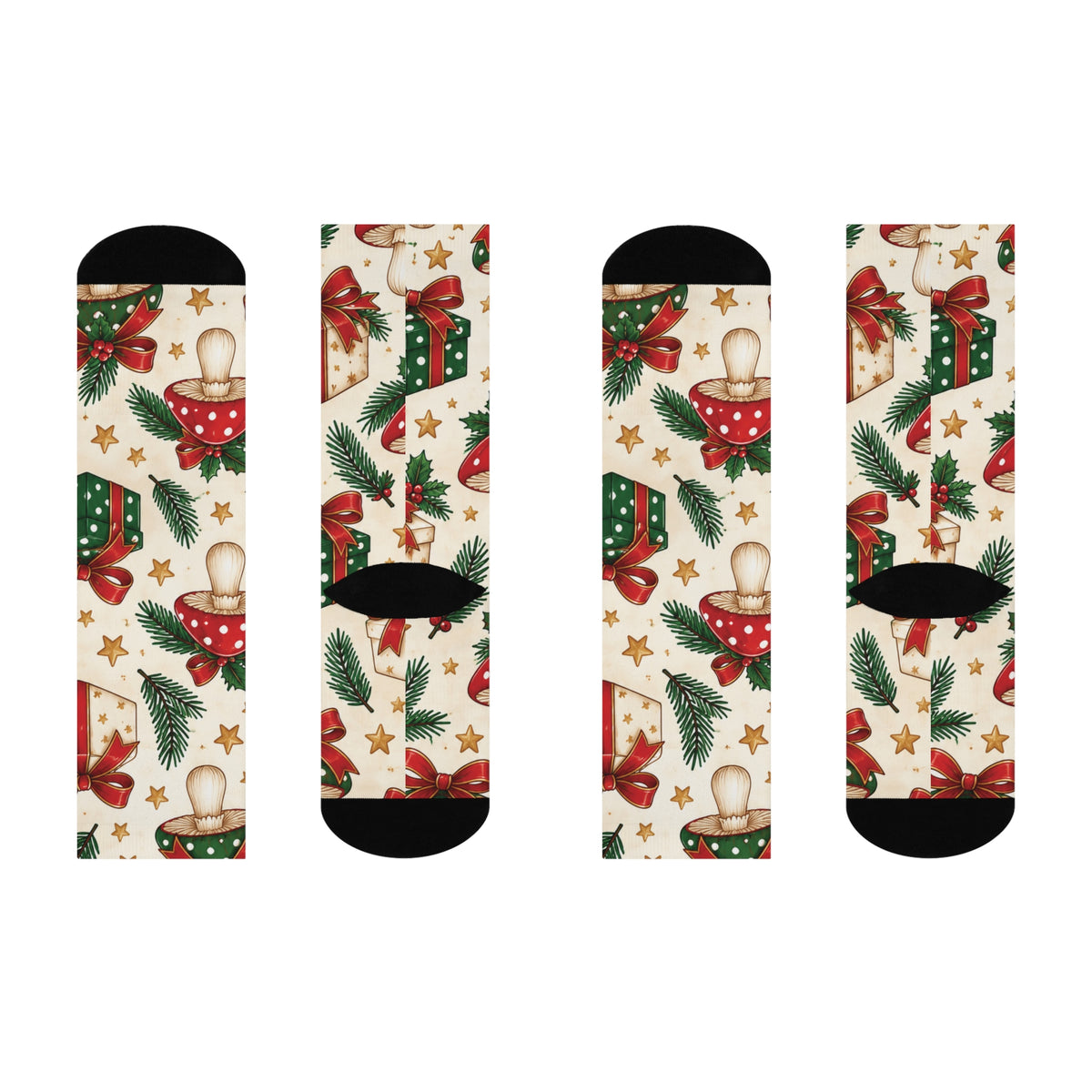 Wrapped with Wonder Christmas Mushroom Cushioned Crew Socks