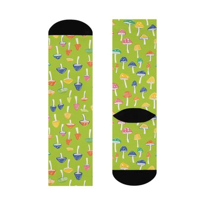 Lime Rainbow Cap Crew Socks