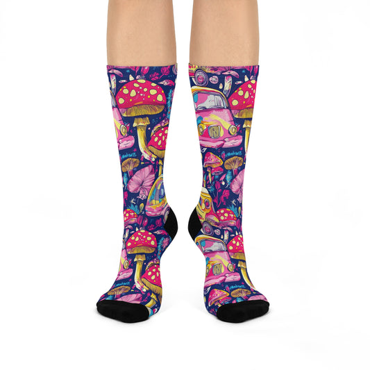 Mushroom Cushioned Crew Socks | Psychedelic 011