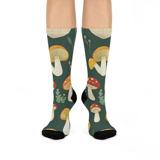 Mushroom Cushioned Crew Socks | Green 009