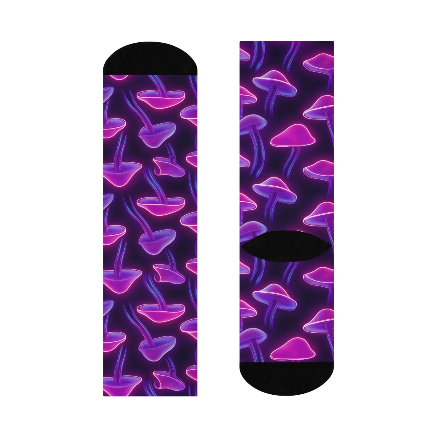 Mushroom Cushioned Crew Socks | Purple 011 | Neon