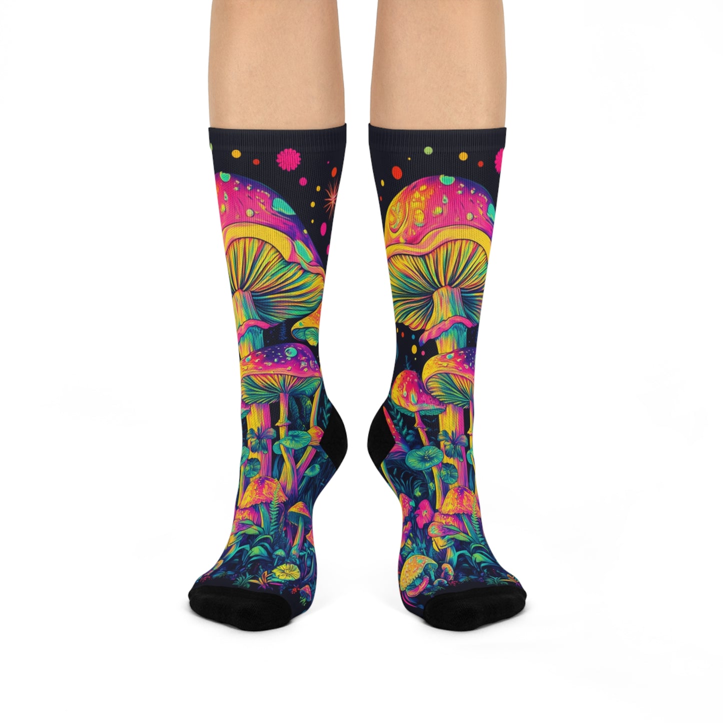 Mushroom Cushioned Crew Socks | Psychedelic 008