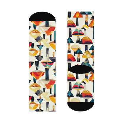 Ivory Angular Mushroom Crew Socks