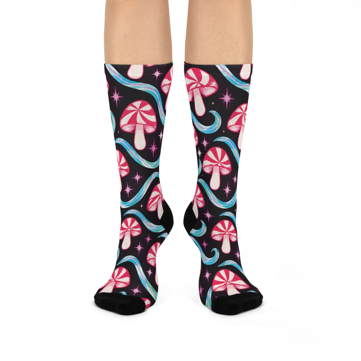Candy Rave Christmas Mushroom Cushioned Crew Socks