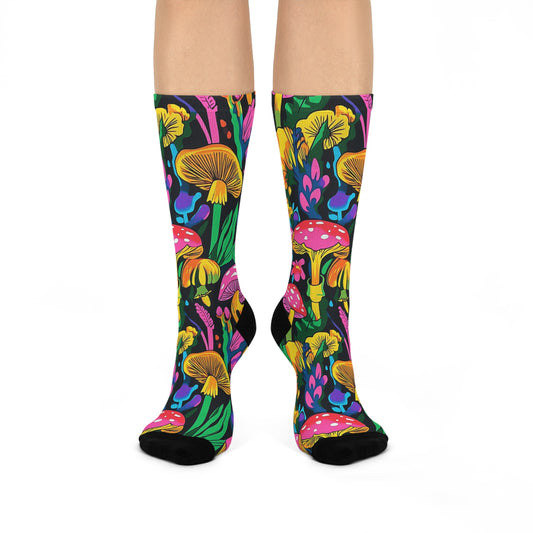 Mushroom Cushioned Crew Socks | Psychedelic 19