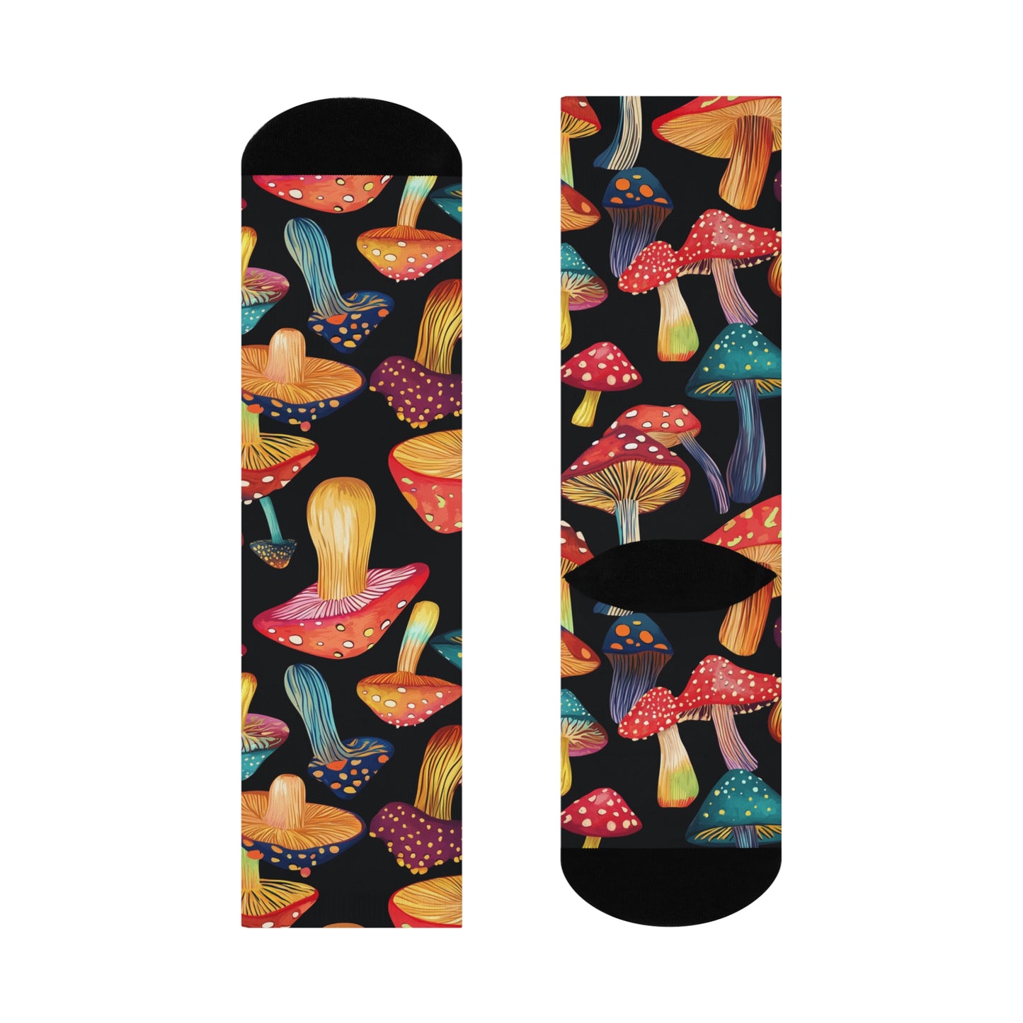 Mushroom Cushioned Crew Socks | Black 017