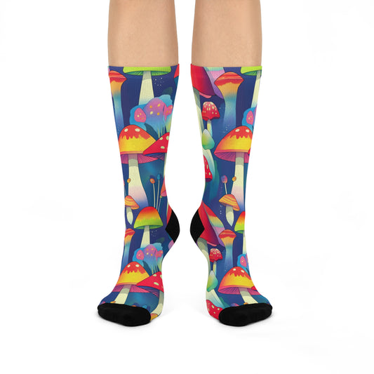 Mushroom Cushioned Crew Socks | Psychedelic 002