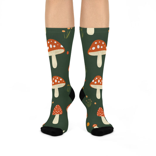 Mushroom Cushioned Crew Socks | Green 006