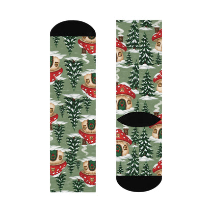 Christmas Cottage Grove Christmas Mushroom Cushioned Crew Socks