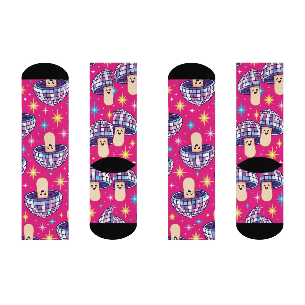 Mirrorball Mushrooms Christmas Mushroom Cushioned Crew Socks