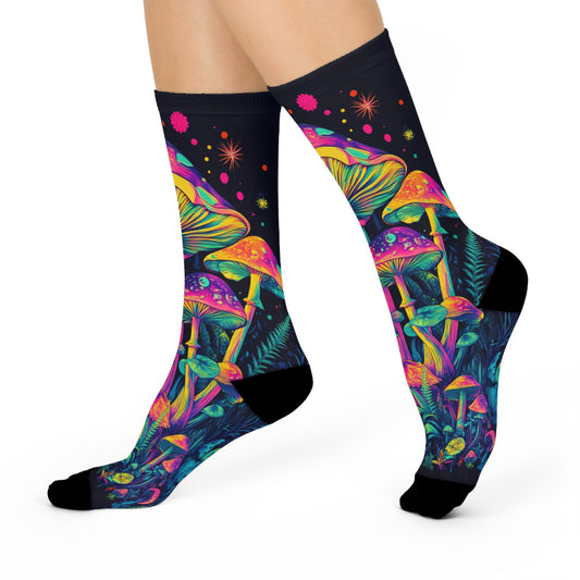 Mushroom Cushioned Crew Socks | Psychedelic 008