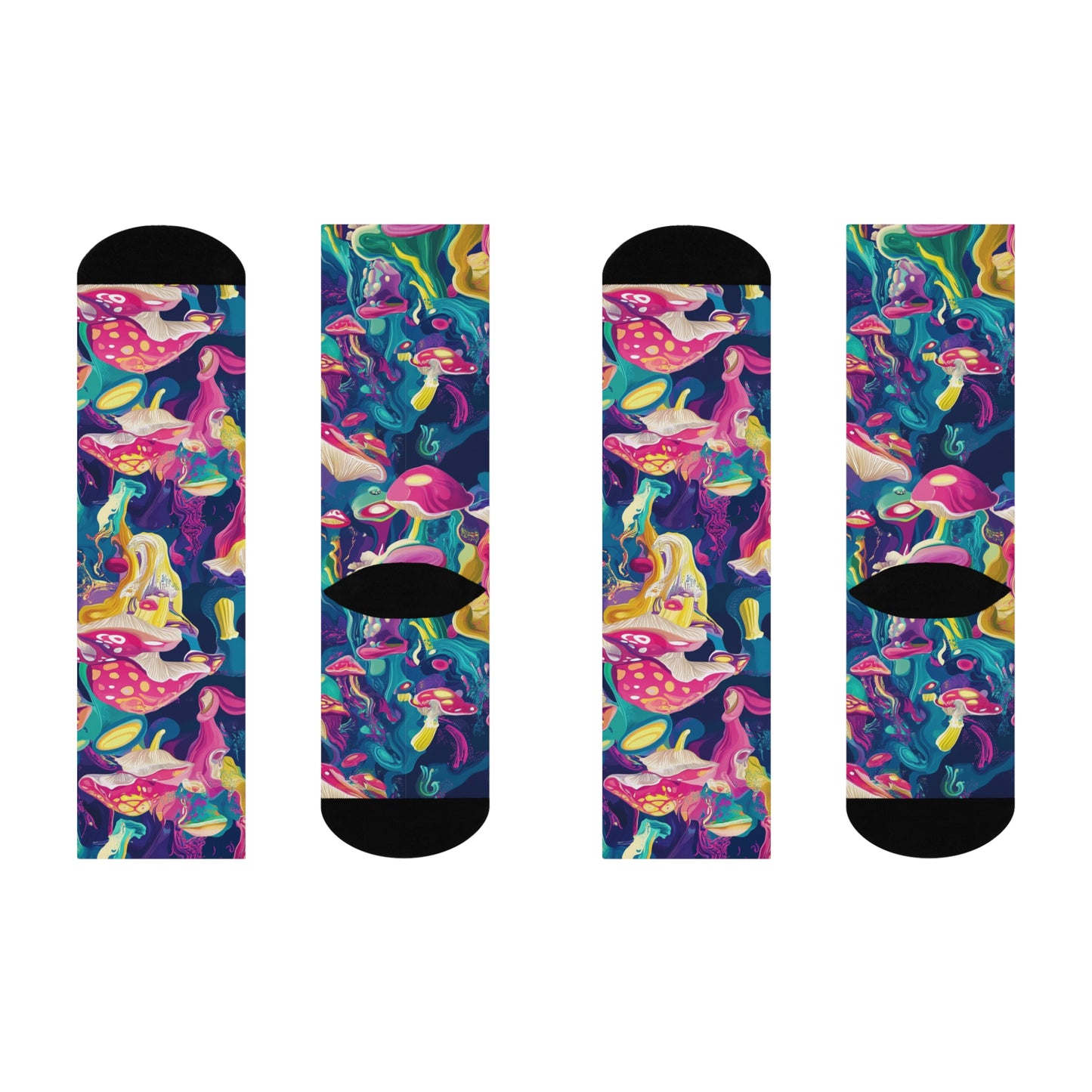 Mushroom Cushioned Crew Socks | Psychedelic 004