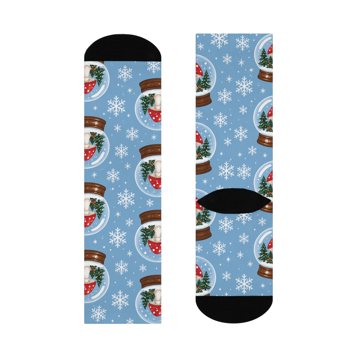 Snow Globe Shrooms Christmas Mushroom Cushioned Crew Socks