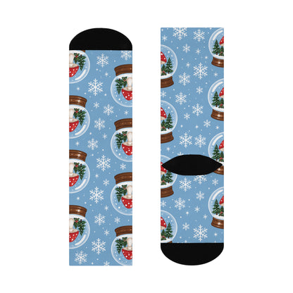 Snow Globe Shrooms Christmas Mushroom Cushioned Crew Socks