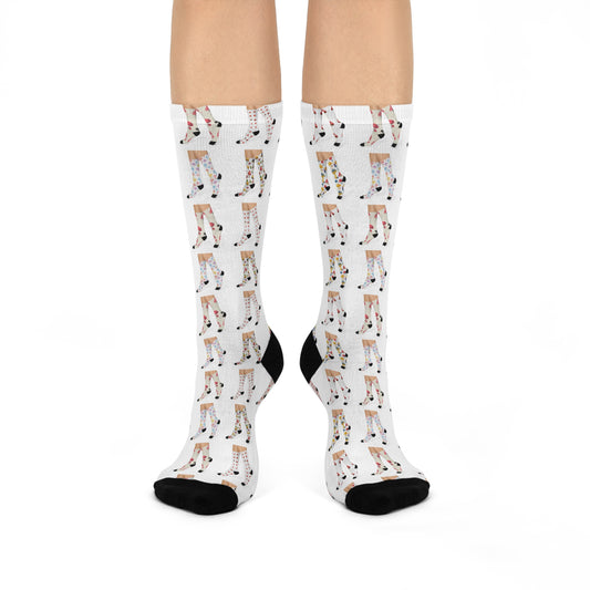 Mushroom Cushioned Crew Socks | Socks On Socks | White 014