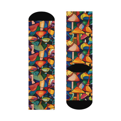 Stained Glass Mushroom Crew Socks