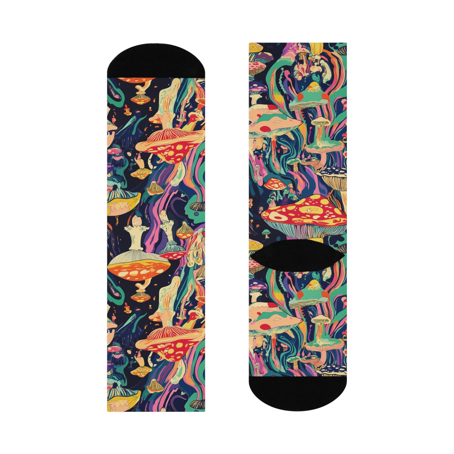 Mushroom Cushioned Crew Socks | Psychedelic 003