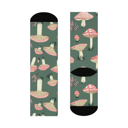 Sage Pink Toadstool Crew Socks