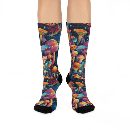 Mushroom Cushioned Crew Socks | Psychedelic 001