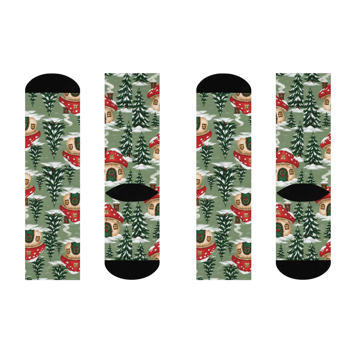 Christmas Cottage Grove Christmas Mushroom Cushioned Crew Socks