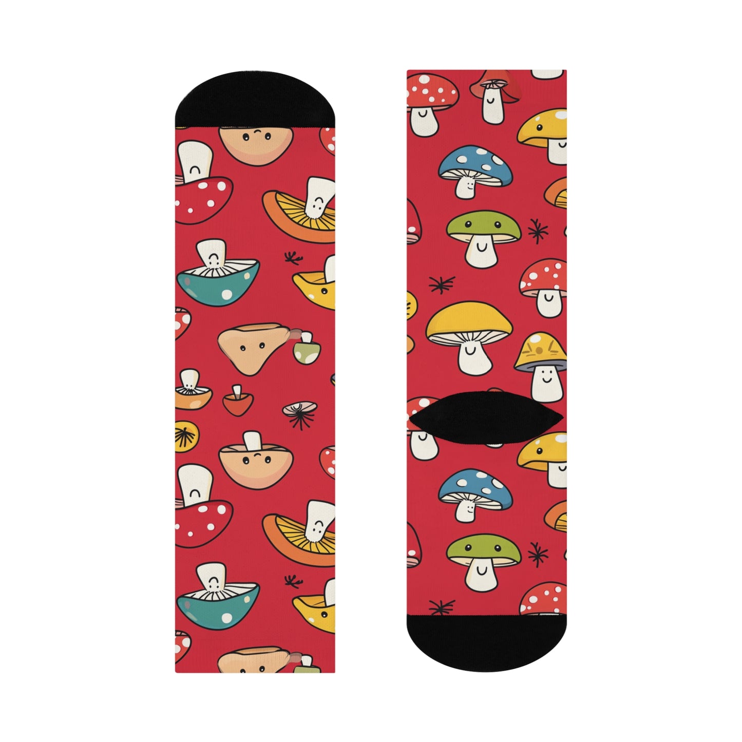 Mushroom Cushioned Crew Socks | Red 011