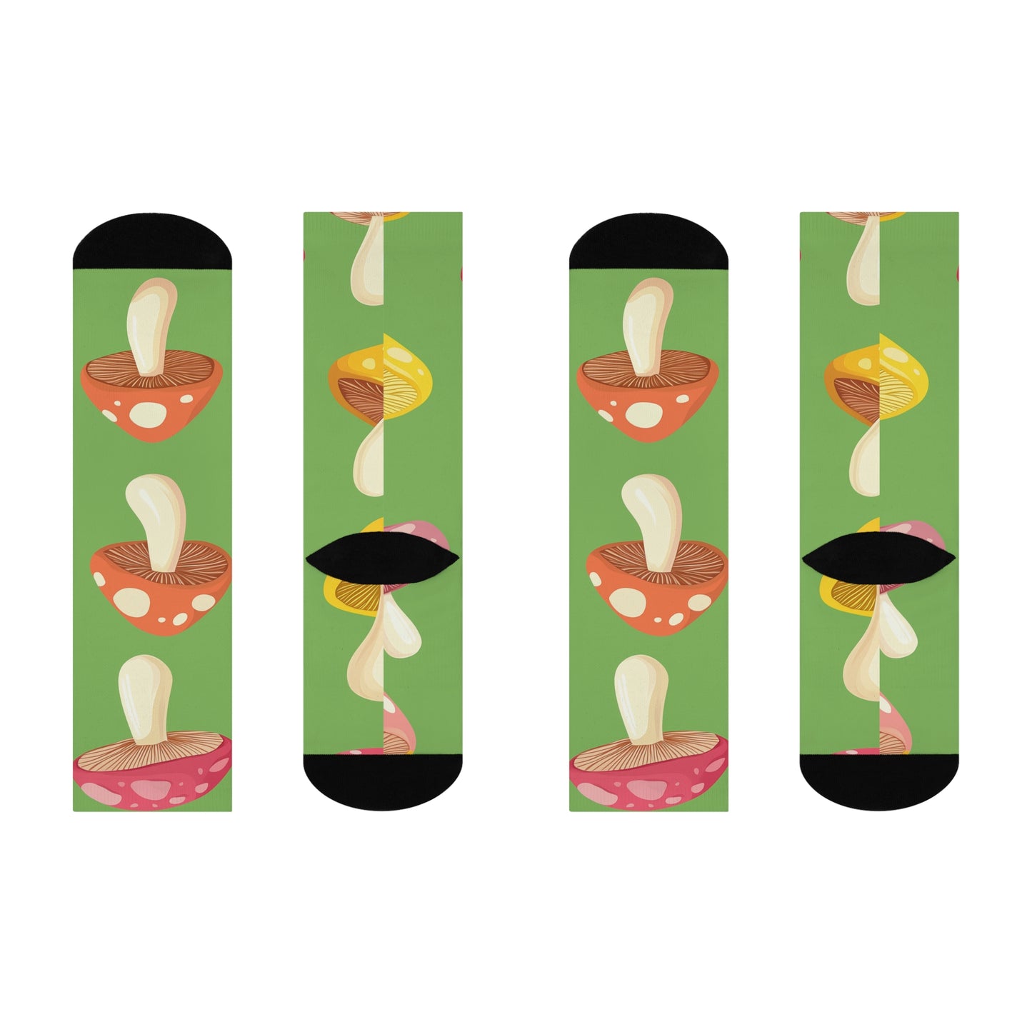 Mushroom Cushioned Crew Socks | Green 012