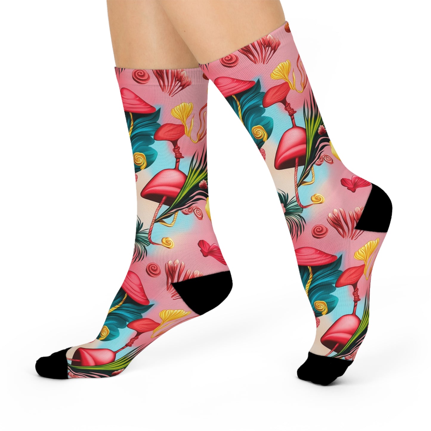 Mushroom Cushioned Crew Socks | Psychedelic 009