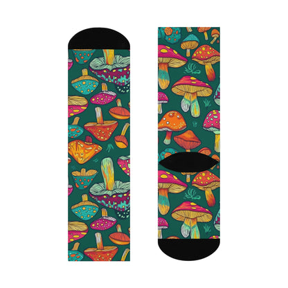Teal Psychedelic Toadstool Crew Socks
