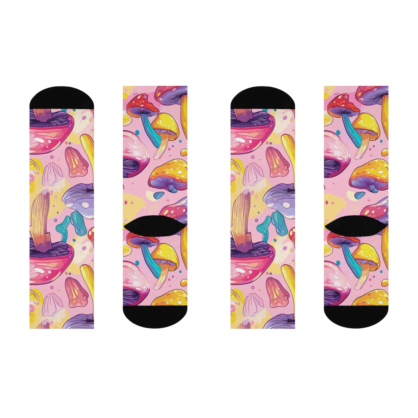 Mushroom Cushioned Crew Socks | Pink 017