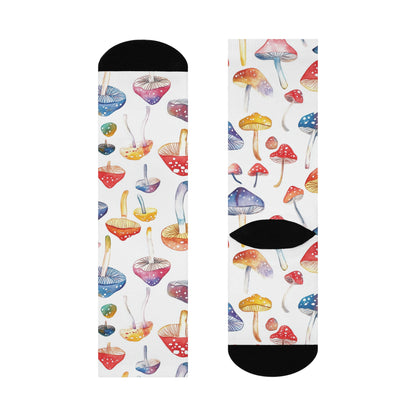 Watercolor Rainbow Cap Crew Socks