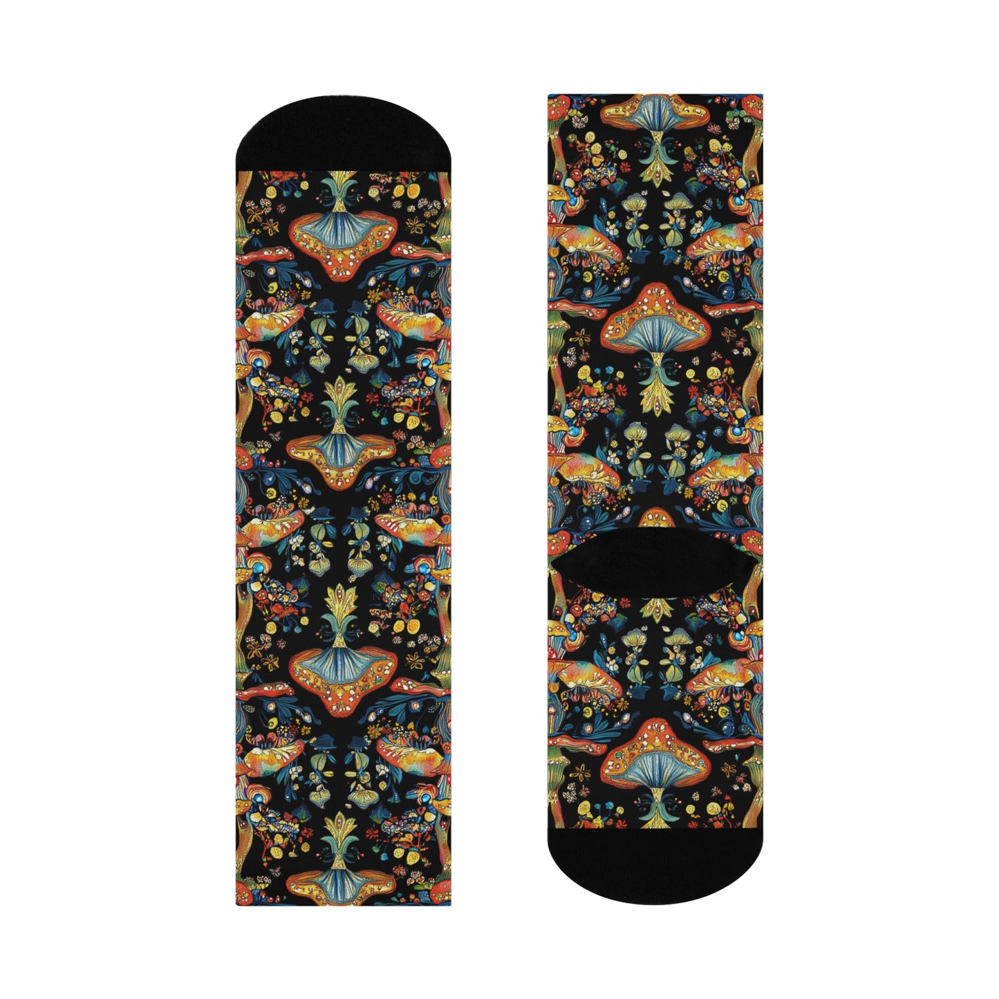 Mushroom Cushioned Crew Socks | Black 015