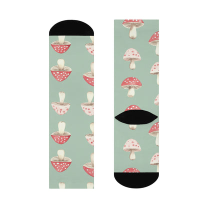 Mint Red Toadstool Crew Socks