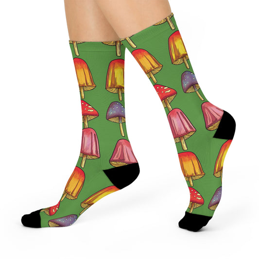 Mushroom Popsicle Socks | Green 033