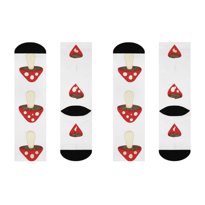 White Giant Red Cap Crew Socks