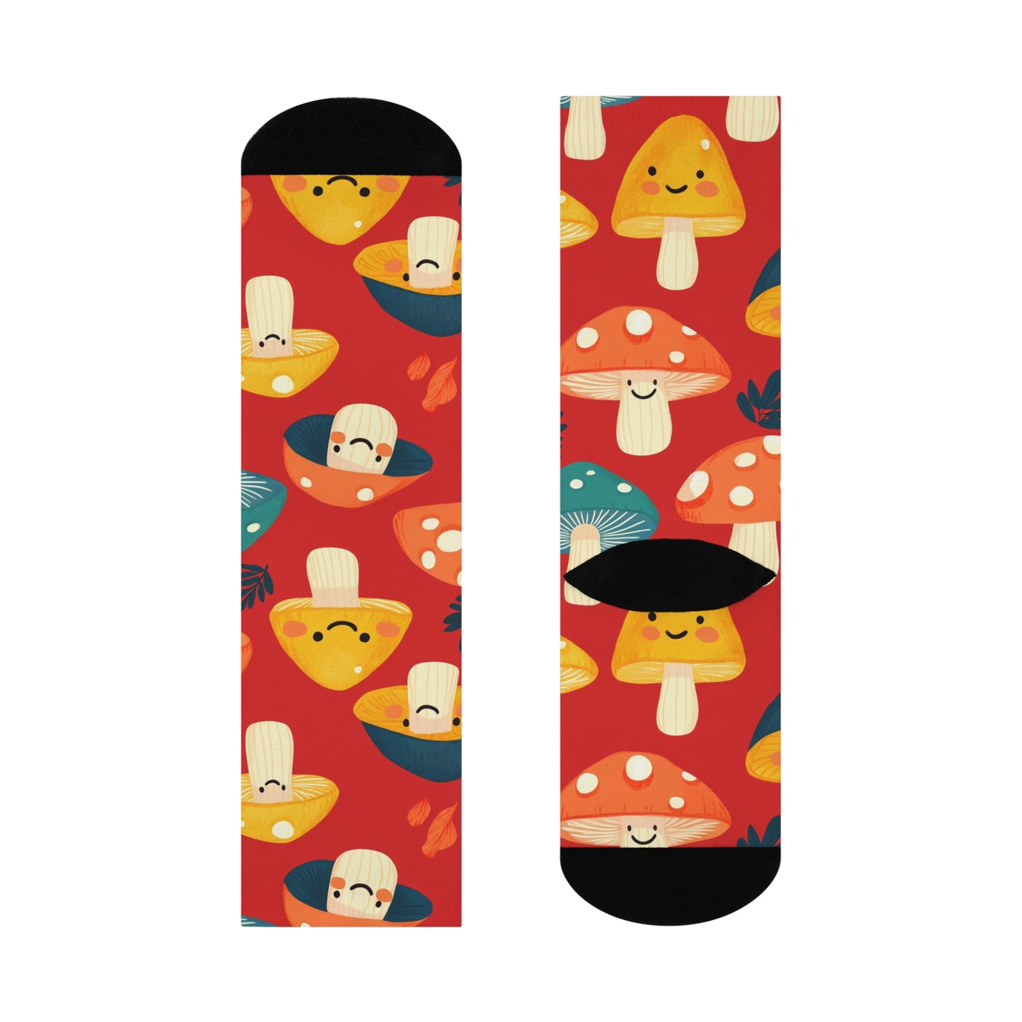 Mushroom Cushioned Crew Socks | Red 010