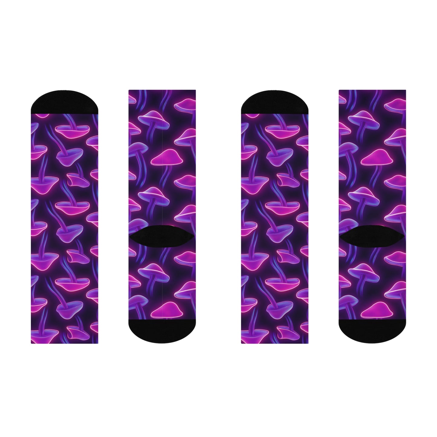 Mushroom Cushioned Crew Socks | Purple 011 | Neon