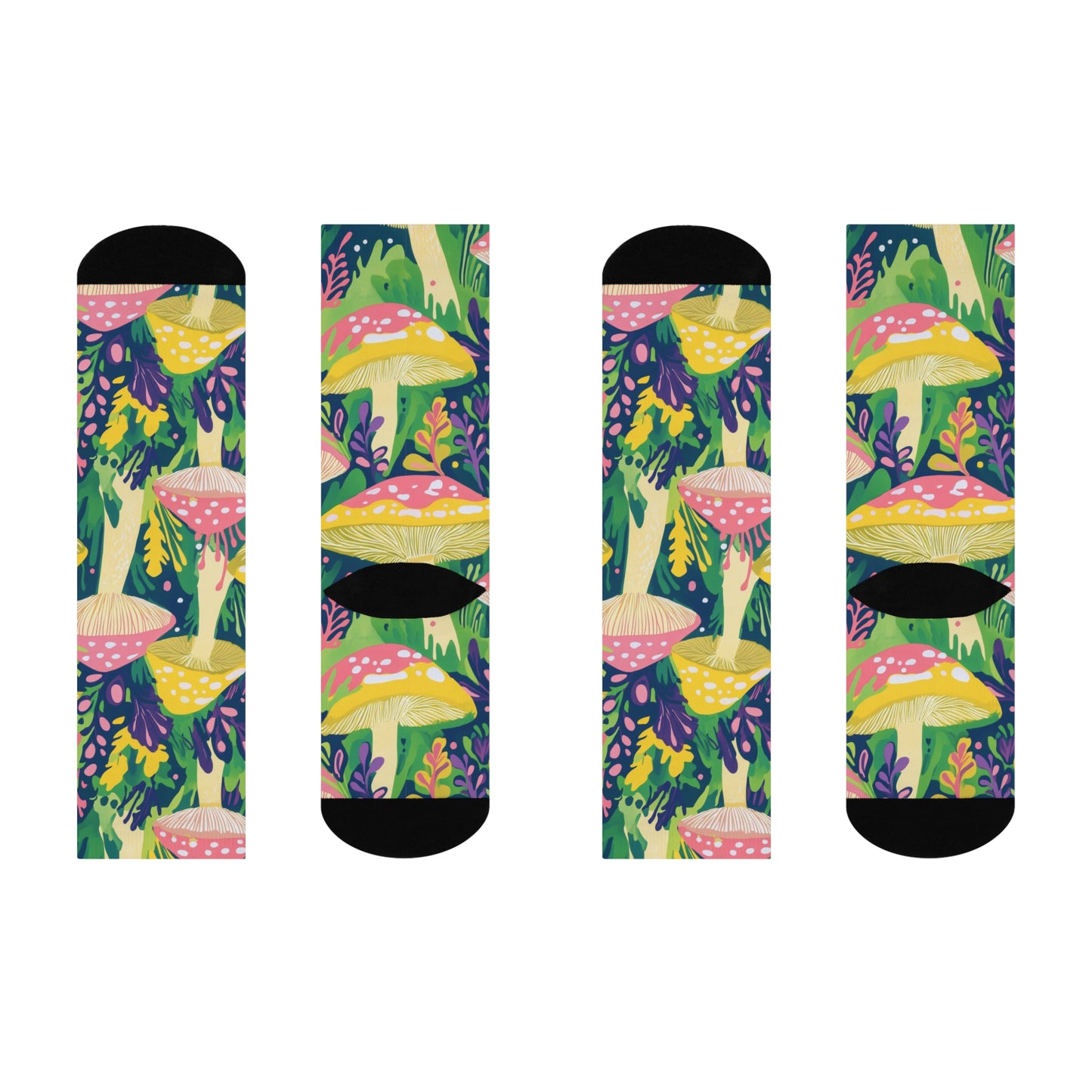 Mushroom Cushioned Crew Socks | Green 029