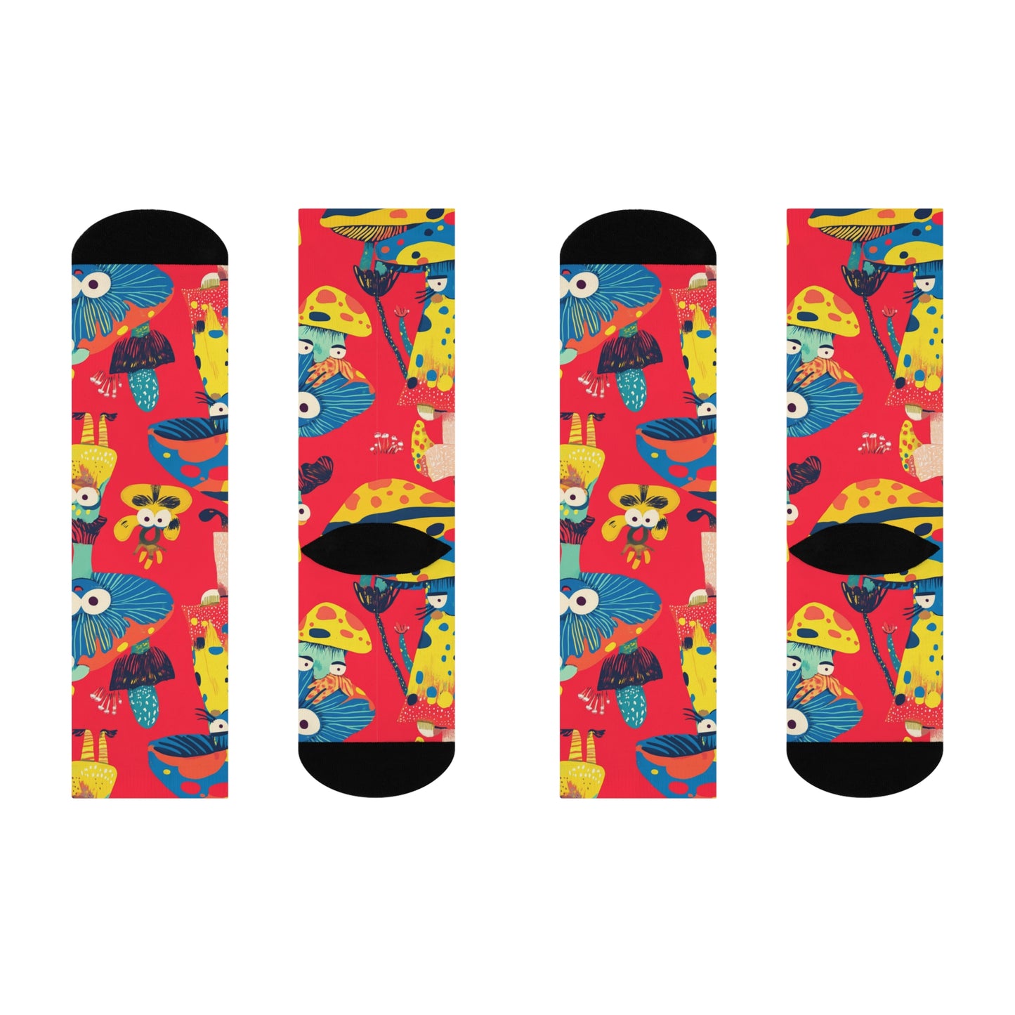 Mushroom Cushioned Crew Socks | Red 013