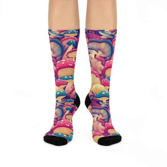 Mushroom Cushioned Crew Socks | Psychedelic 005