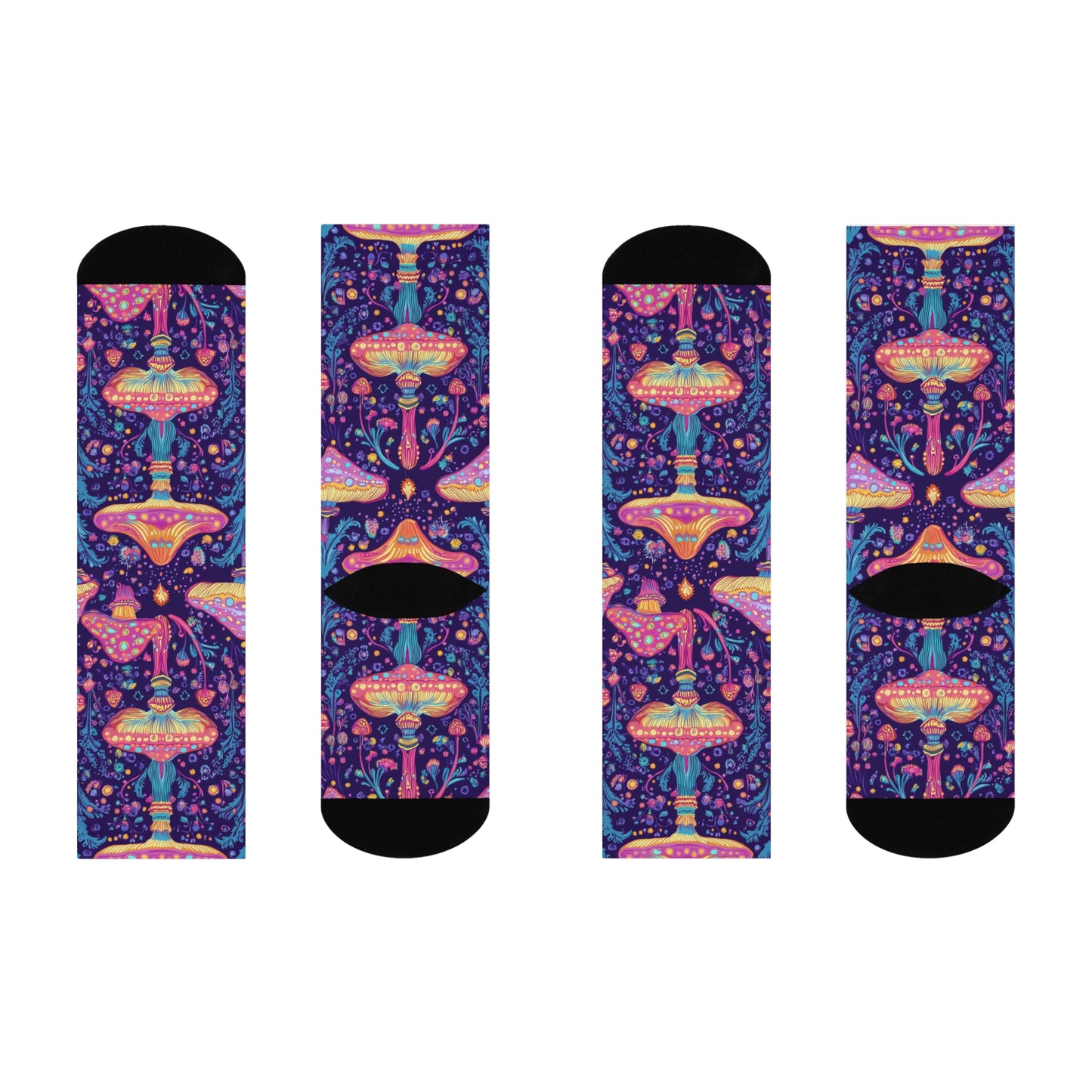 Mushroom Cushioned Crew Socks | Purple 008